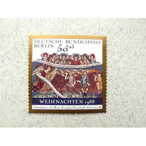  Поштова марка Німеччина Західний Берлін " Різдво " 1988 рік **