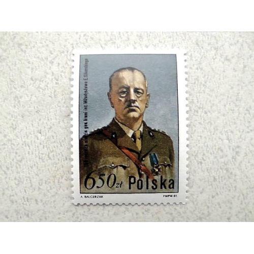  Поштова марка Польща " Владіслав Сікорський " 1981 рік **