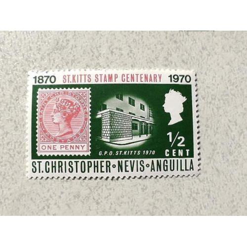  Поштова марка Сент-Крістофер Невіс Англія " Марка на марках " 1970 рік **
