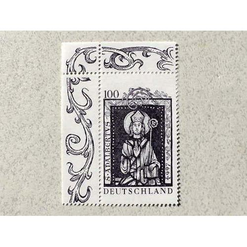  Потова марка Німеччина ФРН " Релігія Святий Адальберт з єпископським посохом " 1997 рік **