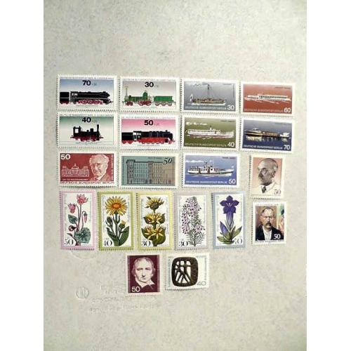  Повний річний набір поштових марок Німеччина Західний Берлін 1975 рік **