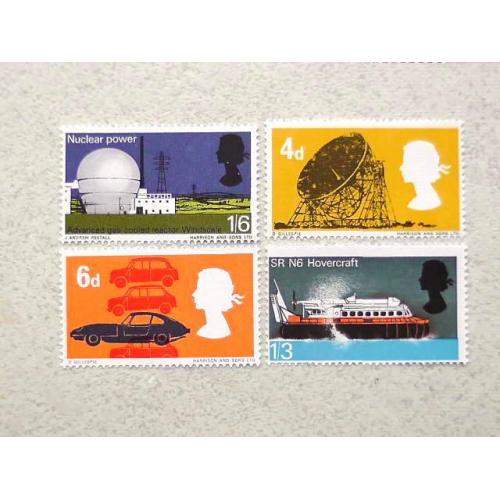  Серія поштових марок Англія Велика Британія " Флот Техніка " 1966 рік **