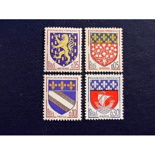  Серія поштових марок Франція " Стандарт Геральдика Герби  " 1962 - 1963 років **