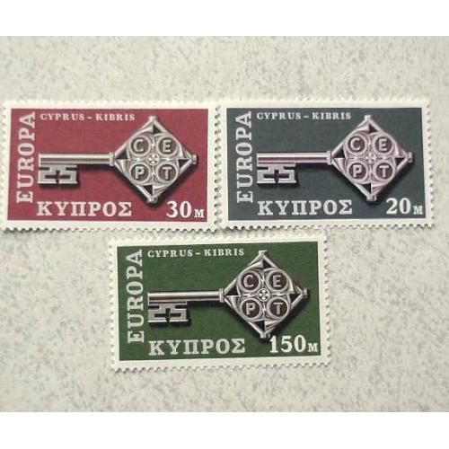  Серія поштових марок Кіпр " Європа СЕРТ " 1968 рік **