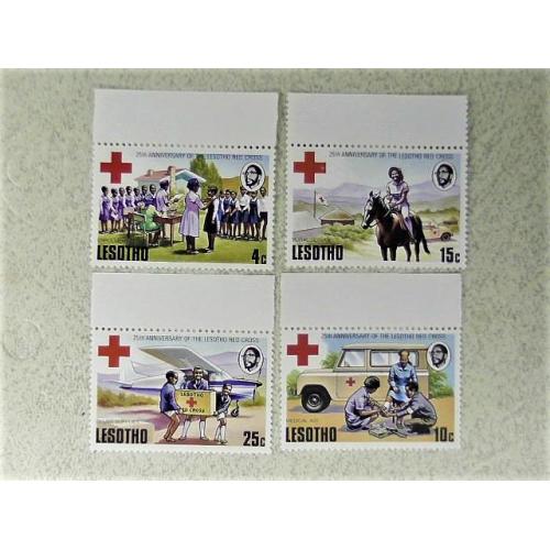  Серія поштових марок Королівство Лесото "  Техніка Літаки Автомобілі, червоний хрест " 