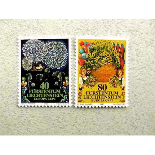  Серія поштових марок Ліхтенштейн " Європа СЕРТ " 1981 рік **
