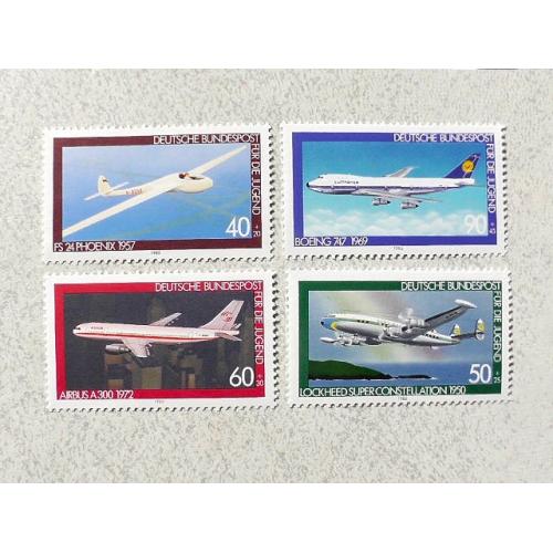 Серія поштових марок Німеччина " Авіація " 1980 рік