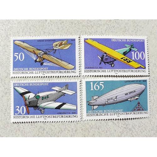  Серія поштових марок Німеччина " Авіація " 1991 рік