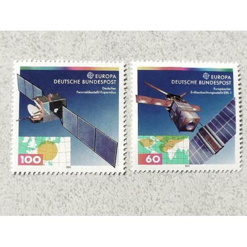  Серія поштових марок Німеччина ФРН " Космос Європа СЕРТ " 1991 рік **