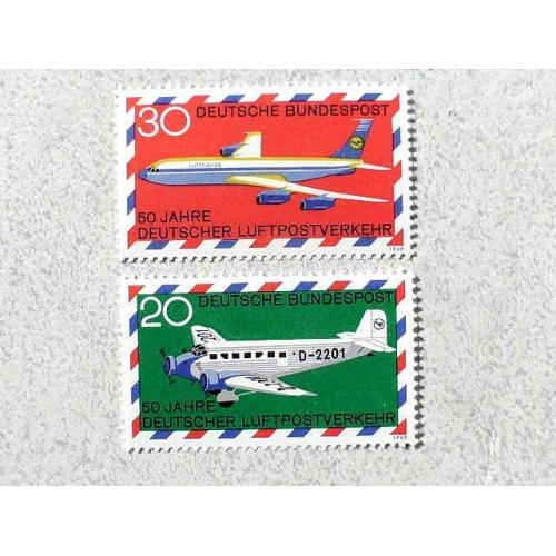 Серія поштових марок Німеччина ФРН " Люфтваффе Авіація " 1969 рік ** 