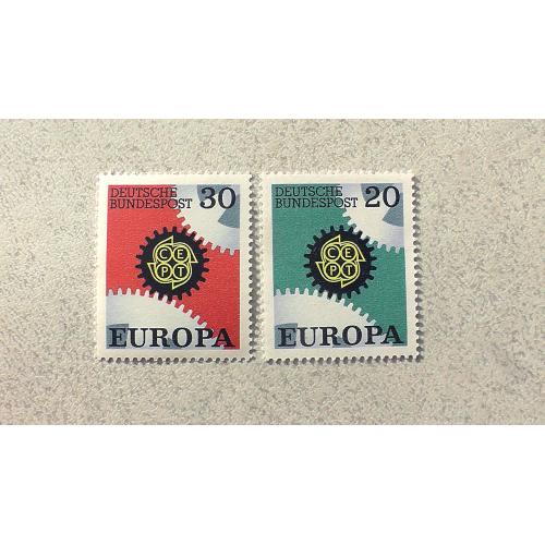  Серія поштових марок Німеччина ФРН " Європа СЕРТ " 1967 рік **