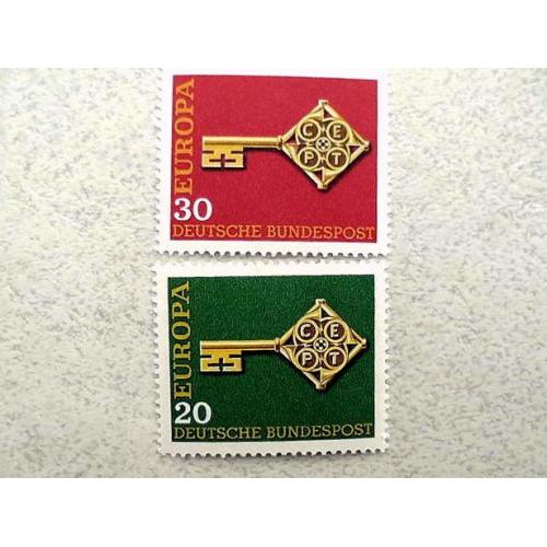  Серія поштових марок Німеччина ФРН " Європа СЕРТ " 1968 рік **