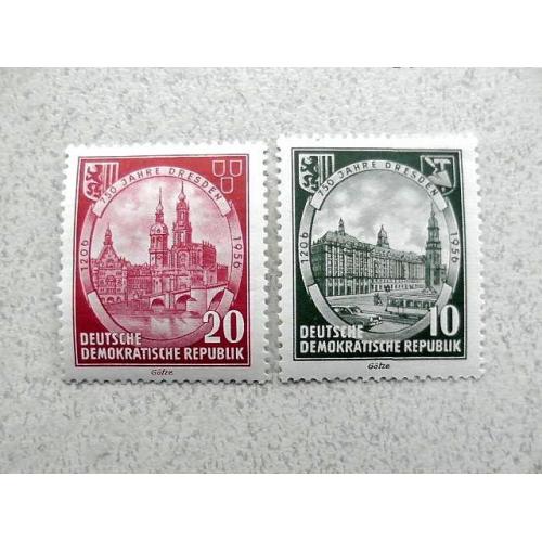  Серія поштових марок Німеччина НДР " Дрезден " 1956 рік **