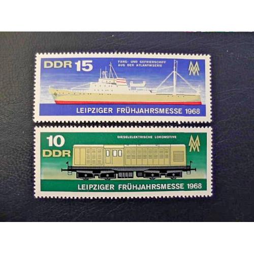 Серія поштових марок Німеччина НДР " Флот Кораблі ЖД Транспорт " 1968 рік **