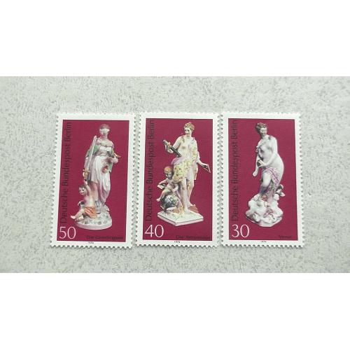  Серія поштових марок Німеччина Західний Берлін 1974 рік **