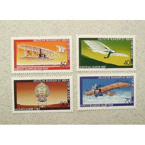  Серія поштових марок Німеччина Західний Берлін " Авіація " 1978 рік