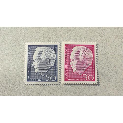  Серія поштових марок Німеччина Західний Берлін " Другий президент Німеччини Г. Любке " 1967 рік **