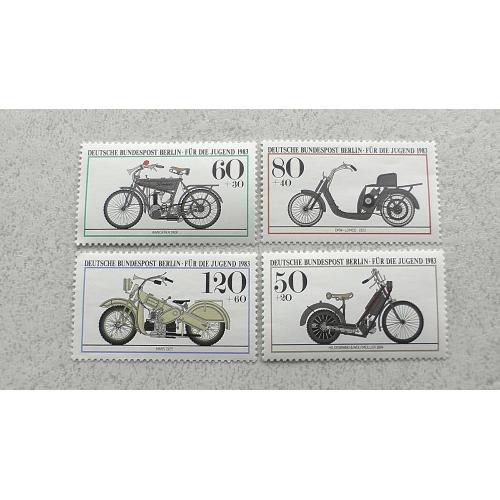   Серія поштових марок Німеччина Західний Берлін " Мото Транспорт " 1983 рік **