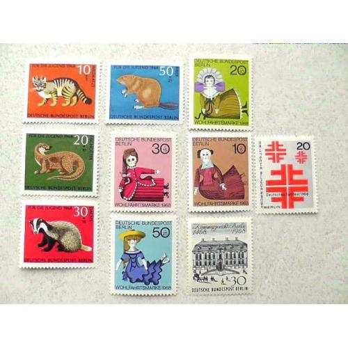 Серія поштових марок Німеччина Західний Берлін " Повний річний набір " 1968 рік **