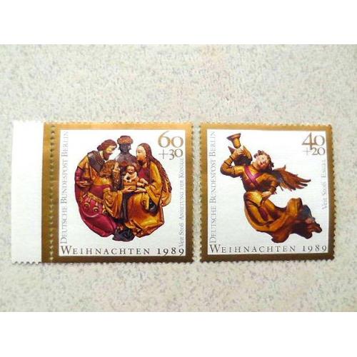  Серія поштових марок Німеччина Західний Берлін " Різдво " 1989 рік **