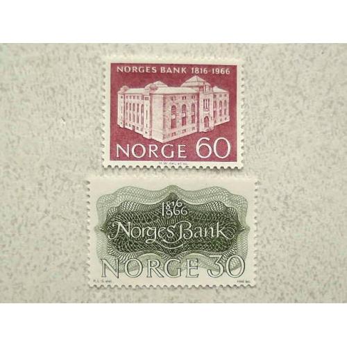  Серія поштових марок Норвегія " Банк " 1966 рік **