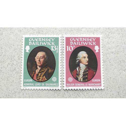  Серія поштових марок острів Гернсі володіння Велика Британія " Європа СЕРТ " 1980 рік **