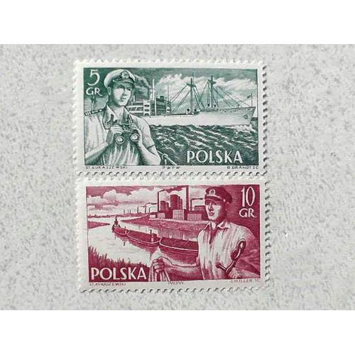 Серія поштових марок Польща "  Флот Кораблі Військові " 1956 рік ** 
