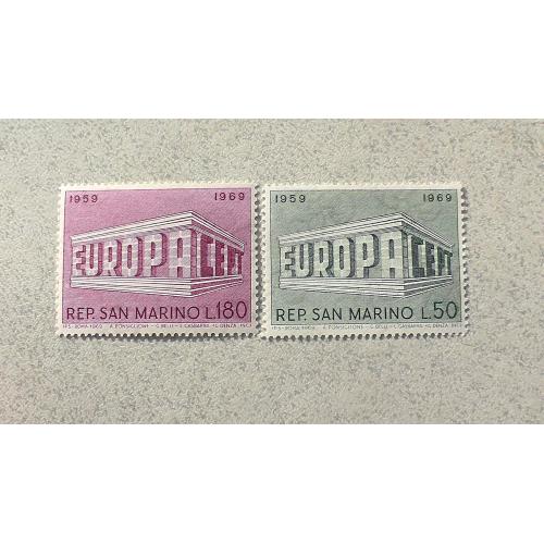  Серія поштових марок Сан-Марино " Європа СЕРТ " 1969 рік **