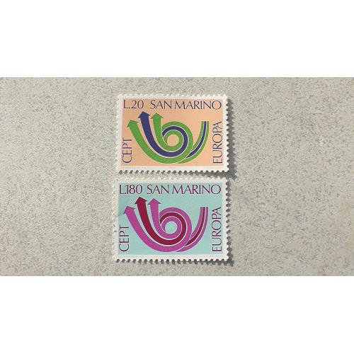 Серія поштових марок Сан-Марино " Європа СЕРТ " 1973 рік **