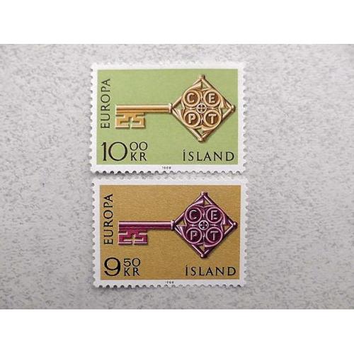  Серія поштових марок Ісландія " Єропа СЕРТ " 1968 рік **