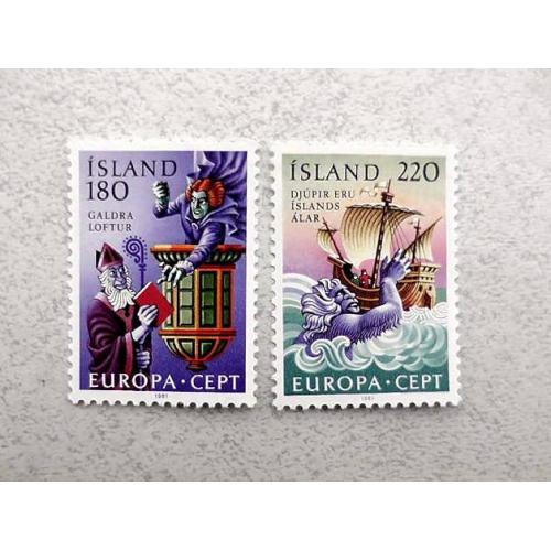 Серія поштових марок Ісландія " Єропа СЕРТ " 1981 рік **