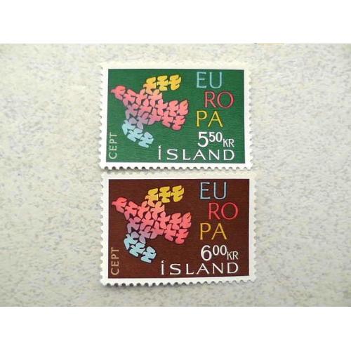 Серія поштових марок Ісландія " Європа СЕРТ " 1961 рік ** 
