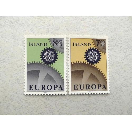    Серія поштових марок Ісландія " Європа СЕРТ " 1967 рік **