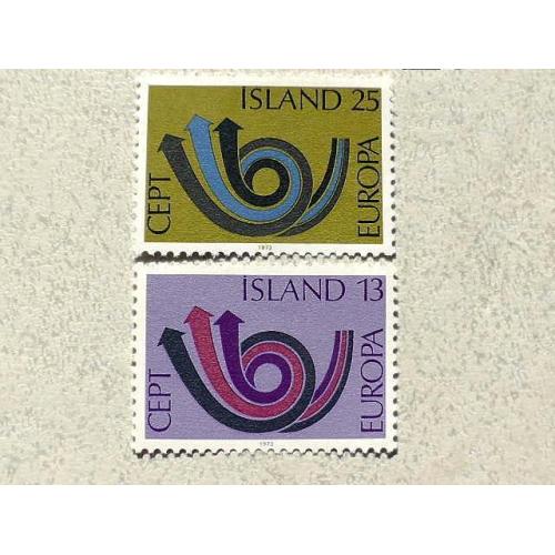  Серія поштових марок  Ісландія " Європа СЕРТ " 1973 рік **