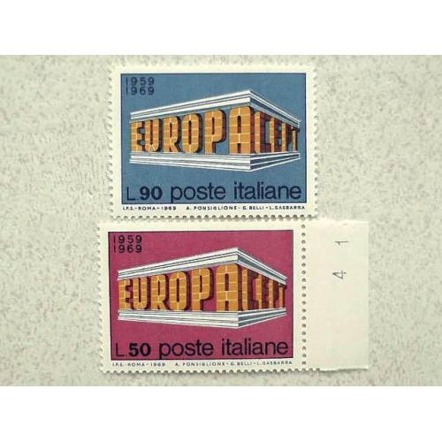  Серія поштових марок Італія " Єропа СЕРТ " 1969 рік **