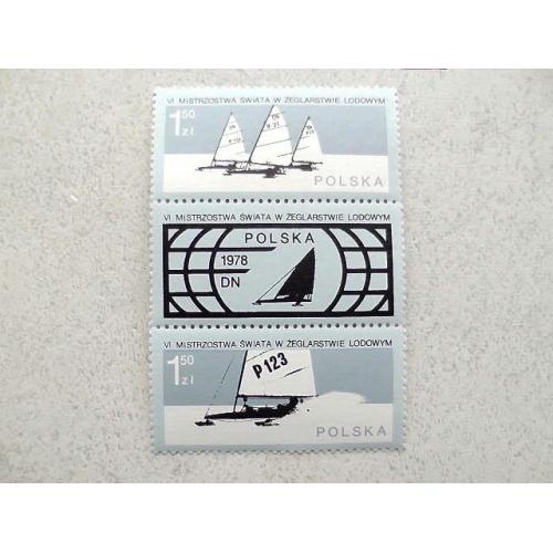  Зчіпка поштових марок Польща " Флот " 1978 рік **