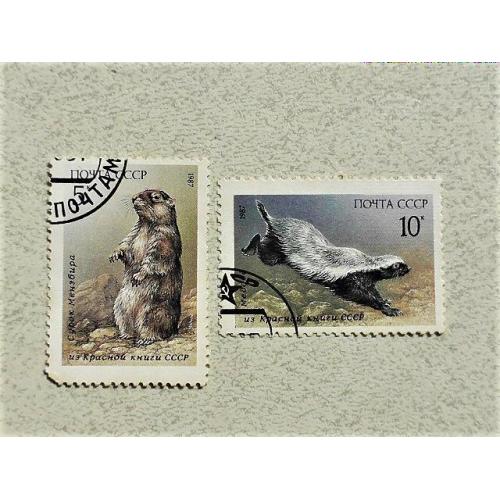  Серія поштових марок СССР " Фауна " 1987 рік