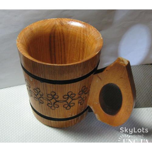 Бокал большой старинный СССР дерево Винтаж ручная работа