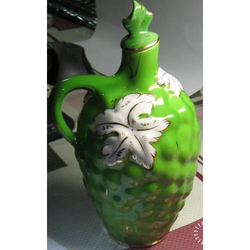 Фарфор Графин Штоф Виноград СССР Коростень Авторская работа Ткаченко И.С. художеств. роспись золотом