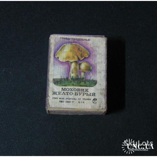 Коробок Спички деревянные сувенирные Грибы съедобые Моховик желто бурый СССР 1977 год