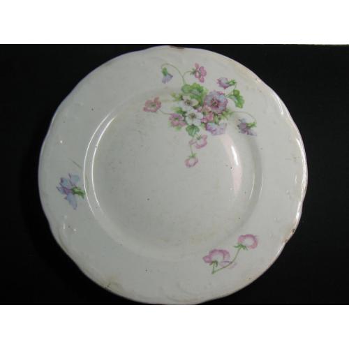 Старинная коллекционная тарелка Полевые цветы 20-е годы клеймо ВСЕУКРТРЕСТ ПОРЦЕЛ. ФАЯНС. ШКЛО РЕЕС. Р.Н.Г.У. № 250