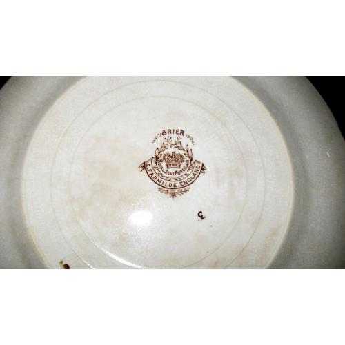 Старинная тарелка Англия BRIER Royal Semi Porcelian E.Farmiloe. ENGLAND РЕДКАЯ !!!