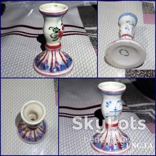 Старинный подсвечник с клеймом Фарфор Ручная работа Состояние отличное!!!