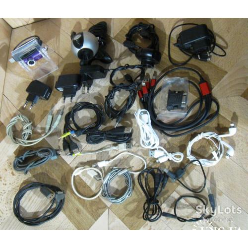 Веб-камеры Переходники Адаптеры Мобильные зарядные USB переходники и другое Одним лотом