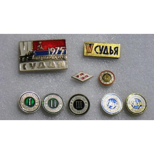 Значки СССР Судья Судьи по спорту Судья Спартакиады УССР Юный судья