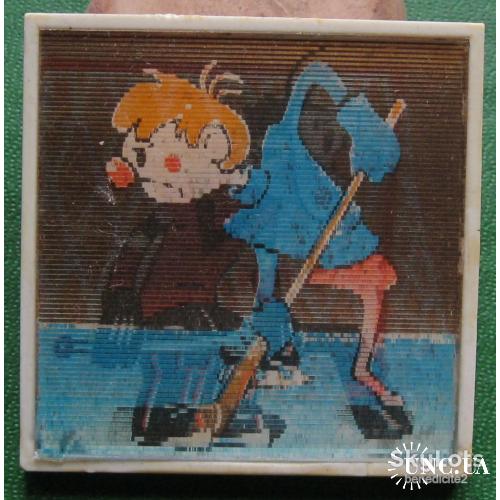 Значок стерео Хоккей из мультфильма СССР