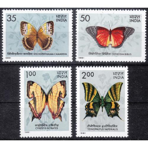 Индия 1981 № 882-885 Бабочки
