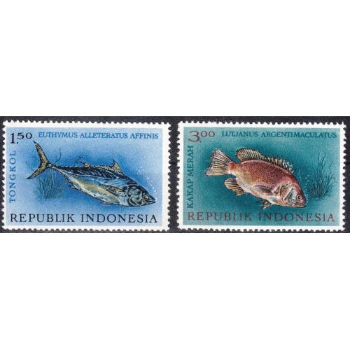 Индонезия 1963 №393,394 Рыбы