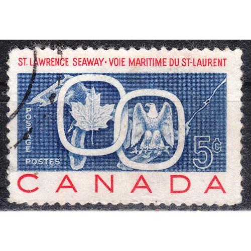 Канада 1959 №334 Открытие торгового пути по Великим озерам. Кленовый лист и орел