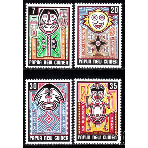 Папуа и Новая гвинея 1977 № 333-336 Традиционное искусство
